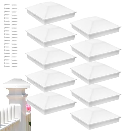 Ancsttu Pfostenkappen 10x10 cm - Pfähle Deckel 10x10 cm - 10 Stück Weißer Schutzdeckel UV-Beständig Für Garten Terrasse Dock Außenbereich Ancsttu Pfostenkappen 10x10 cm - Pfähle Deckel 10x10 cm - 10 Stück Weißer Schutzdeckel UV-Beständig Für Garten Terrasse Dock Außenbereich von Ancsttu
