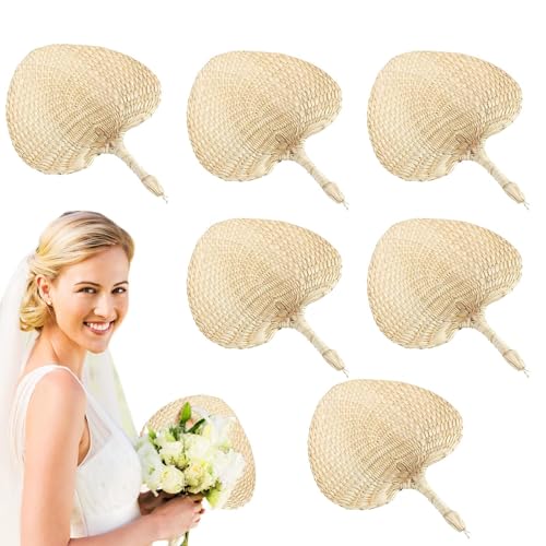 Ancsttu Raffia Handfächer | Handgefertigte Palmblatt Raffia Fächer,Kühlung Tragbare Flechtkunst Frauen Tischdekoration Für Hochzeit Themenpartys von Ancsttu