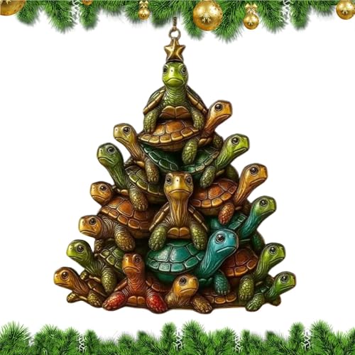 Ancsttu Schildkröten Weihnachtsornament - Festliche Dekoration Ornamente - Dekorative 2D Acryl Meeresschildkröte Form Für Wand Fenster Mantel Girlande Home Decorators Veranstaltungsplaner von Ancsttu