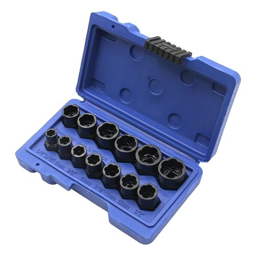 Ancsttu Schraubenextraktorsatz,13-tlg. Schraubenextraktoren-Set Für Festgefahrene Schrauben | Ergonomische Griffige Werkzeuge Zum Entfernen Für Fahrzeugbereiche von Ancsttu