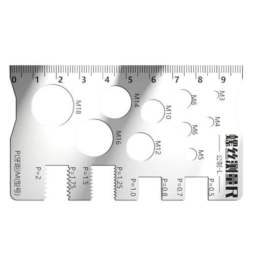 Ancsttu Schraubengewinde-Prüflehre | Schrauben Messlineal | Edelstahl Messwerkzeug Für Kfz-Werkstatt, Haushalt, Holz- Und Metallverarbeitung Ancsttu Schraubengewinde-Prüflehre | Schrauben Messlineal | Edelstahl Messwerkzeug Für Kfz-Werkstatt, Haushalt, Holz- Und Metallverarbeitung von Ancsttu
