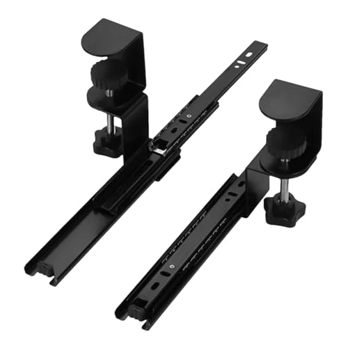 Ancsttu Tastaturschieber unter dem Schreibtisch, Tastaturablage unter dem Schreibtisch - Unterbau-Tastaturablageschiene, höhenverstellbare Klemme,Schrankmöbelschienen-Rack, verschiebbare von Ancsttu