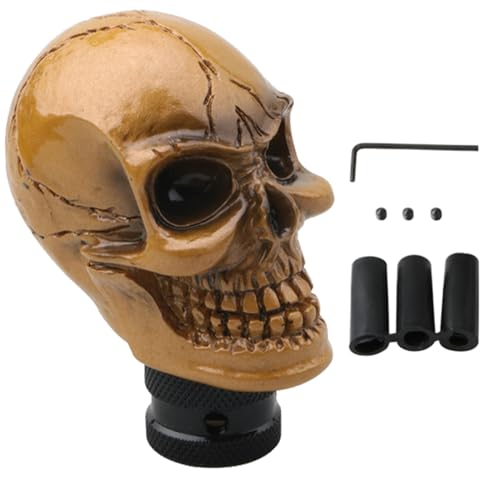 Ancsttu Totenkopf-Schaltknauf Für Auto,Manueller Getriebeschaltgriff Mit Schädeldesign | Universell Kompatibel Kunstharz Schalthebel Zubehör für Limousine Van von Ancsttu