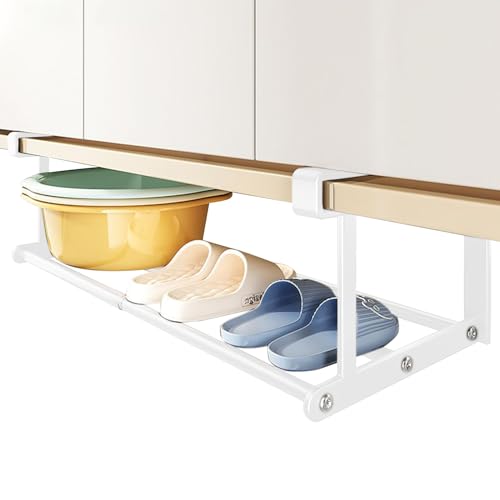 Ancsttu Unterschrank Aufbewahrungskorb,Ausziehbarer Unterschrank Organizer Korb - Robuste verstellbare Organizer Ablage für Schrank Arbeitsplatte Badezimmer Waschbecken Spind Speisekammer von Ancsttu