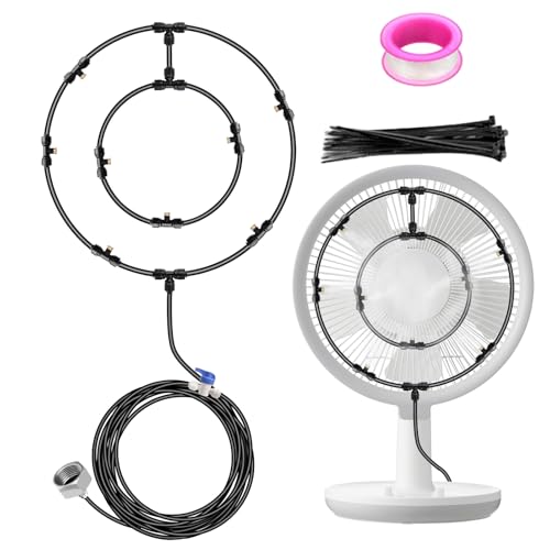 Ancsttu Ventilator Nebelset, Sprühnebel Kühlung Set Für Lüfter, Tragbare Sprühnebel Kühlung Bewässerungssystem Gartenventilatorzubehör Für Patio Gartengewächshäuser Ancsttu Ventilator Nebelset, Sprühnebel Kühlung Set Für Lüfter, Tragbare Sprühnebel Kühlung Bewässerungssystem Gartenventilatorzubehör Für Patio Gartengewächshäuser von Ancsttu