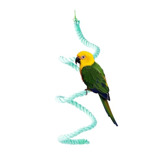 Ancsttu Vogelseilbarsch, Seilstange für Vogelkäfige, Flexibler Arasbarsch Stand für Cockatiel, Macaw Swing Ladder Bite-resistente Flexible Standstock von Ancsttu