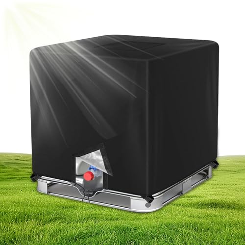 Ancsttu Wassertank Abdeckung,Verschleißfeste Behälterabdeckung | 1000 Liter Wasserdichter Schutz Sonnenschutz Für Bei Starkem Wind Terrasse Garten Rasen Outdoor von Ancsttu