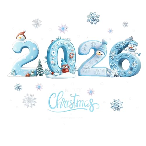 Ancsttu Weihnachts Fensterbilder, Frohes Neues Jahr Schneeflocken Weihnachts Sticker, Wiederverwendbare Statische Fensterfolie für Geschäft Restaurant Büro Party Schule Zuhause Ancsttu Weihnachts Fensterbilder, Frohes Neues Jahr Schneeflocken Weihnachts Sticker, Wiederverwendbare Statische Fensterfolie für Geschäft Restaurant Büro Party Schule Zuhause von Ancsttu