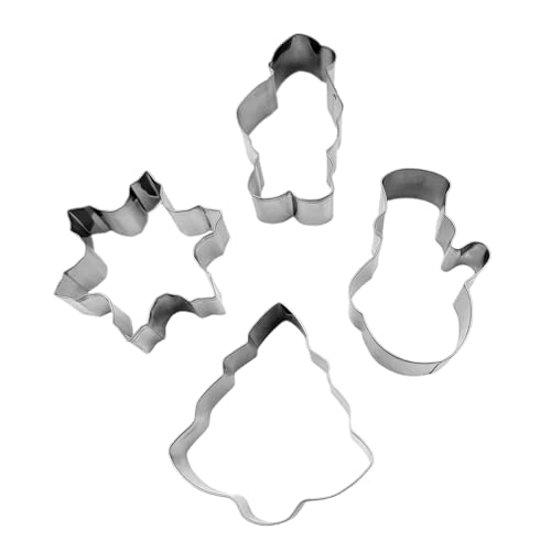 Ancsttu Weihnachtsplätzchen-Ausstecher, Weihnachtsplätzchenform 4 Stück, Weihnachtsgebäck Werkzeug Fondant Formen für Käseglasur Deko Kuchen Torten Desserts von Ancsttu