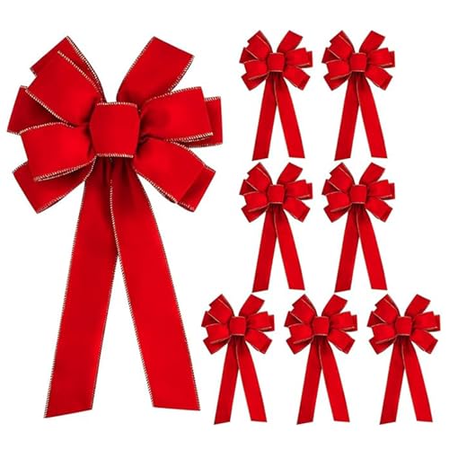 Ancsttu Weihnachtsschleifen | Große Weihnachtsschleifen Für Weihnachtsbaum | 8-teiliger Weihnachtsschmuck für Fensterbank Garten Terrasse Wohnzimmer Kamin Ancsttu Weihnachtsschleifen | Große Weihnachtsschleifen Für Weihnachtsbaum | 8-teiliger Weihnachtsschmuck für Fensterbank Garten Terrasse Wohnzimmer Kamin von Ancsttu