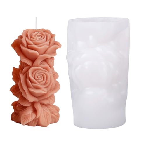 Kerzen Silikonformen, Blumen Kerzenform Silikon Blumensäule Kerzenform Wiederverwendbare Rosen Blumen Silikonform Für Die Heimdekoration von Ancsttu