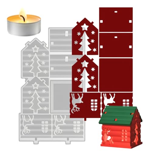 Silikonform Weihnachten Laterne, Silikonformen Gießformen Weihnachten Kerzenhalter Nachtlicht Häuser Weihnachtsdeko Für Deko Basteln Mit Ton Gips Schokolade Fondant von Ancsttu