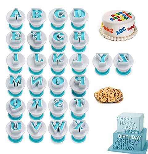 26-Buchstaben-Ausstechformen und Fondantmesserset für die Dekoration von Kekskuchen und Backzubehör für alle, die sich für DIY-Kuchenkekse interessieren von Ancuioyz