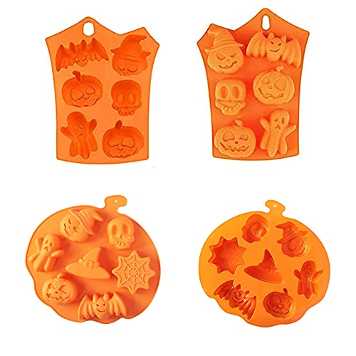 Ancuioyz Halloween Silikonformen Fledermaus,KürbisSilikonform Halloween DIY Silikonform Verwendet in Kuchen, Muffins (2 Stücke) von Ancuioyz