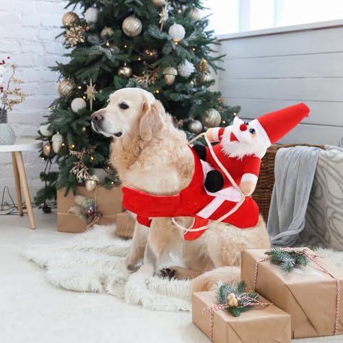 Hundekostüm Weihnachten, XL Haustier Weihnachtskostüm Mantel Hundekostüme Hundekostüm Weihnachtsmann, Neujahr Lustige Anzieh Haustierpartys Bekleidung Anzüge von Ancuioyz