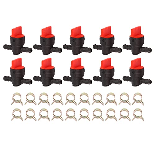 Ancyen 10 StüCk 494768 698183 Kraftstoff Absperr Ventil mit Klemme für 1/4 Kraftstoff Leitung Rasentraktor von Ancyen