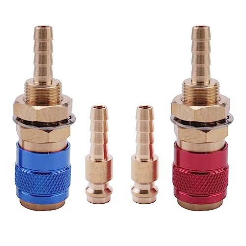 Ancyen 2 StüCk 6 Mm WassergeküHlter LuftgeküHlter Gas-Wasser-Adapter Schnellkupplung für MIG WIG-SchweißBrennerstecker, Blau + Rot Ancyen 2 StüCk 6 Mm WassergeküHlter LuftgeküHlter Gas-Wasser-Adapter Schnellkupplung für MIG WIG-SchweißBrennerstecker, Blau + Rot von Ancyen