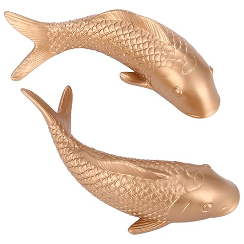 Ancyen 2 StüCk Harz Karpfen Goldener Fisch Wand Behang Ornament PersöNlichkeit Fisch Figur für Hause Restaurant Hintergrund EIN der Wand Ancyen 2 StüCk Harz Karpfen Goldener Fisch Wand Behang Ornament PersöNlichkeit Fisch Figur für Hause Restaurant Hintergrund EIN der Wand von Ancyen