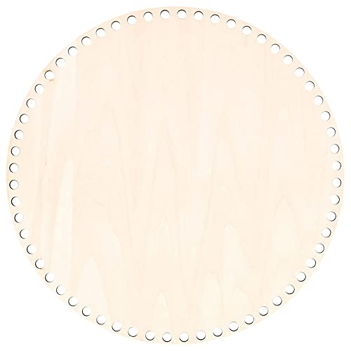 Ancyen 30Cm NatüRlicher Korb Boden mit Loch, Kreis Leerzeichen Basis für Mach Es Selbst Stricken HäKeln Beutel Boden Former von Ancyen
