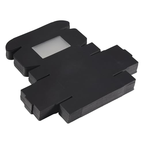 Ancyen 50 StüCk Mini Kraftpapier Box mit, Geschenk Verpackung, Leckerli Box für Hausgemachte Seife, Leckereien, BäCkerei, SüßIgkeiten (Schwarz) von Ancyen