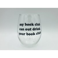 Buchclub Geschenk/Buch Club Weinglas Geschenke Party Buchliebhaber Mein Kann Aus Ihrem Trinken von AndKateCo