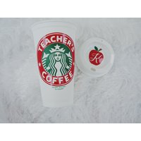 Lehrer Starbucks Tumbler/Personalisierte Geschenk Weihnachtsgeschenk Kaffee Reise von AndKateCo