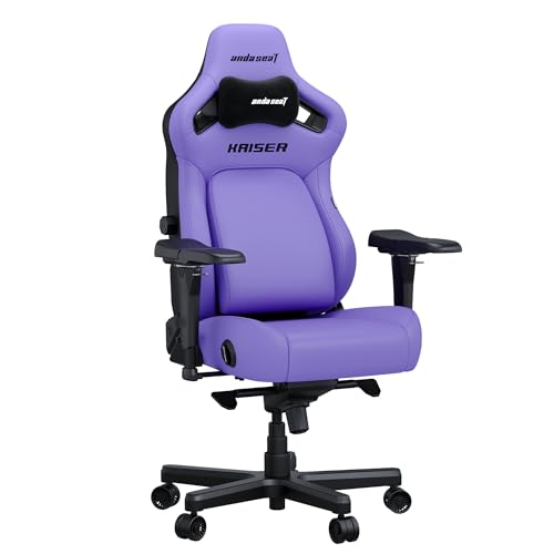 Anda Seat Kaiser 4 Gaming Stuhl für Erwachsene - XL Liegestühle Videospielstühle mit 4 Ebenen Pop-Out Lendenwirbelsäule Fleckenabweisendes Kunstleder, strapazierfähige Nacken- und Rückenstütze - Lila Anda Seat Kaiser 4 Gaming Stuhl für Erwachsene - XL Liegestühle Videospielstühle mit 4 Ebenen Pop-Out Lendenwirbelsäule Fleckenabweisendes Kunstleder, strapazierfähige Nacken- und Rückenstütze - Lila von Anda Seat