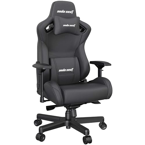 Anda Seat Kaiser 2 Pro Gaming-Stuhl – Ergonomische Büro-Schreibtischstühle, Verstellbarer Videospiel-Gamer-Stuhl, Nacken- und Lendenwirbelstütze – XL-Gaming-Stuhl aus Schwarzem von Anda Seat