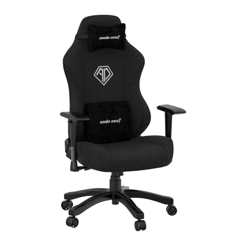 Anda Seat Phantom 3 Pro Gaming Chair - Ergonomischer Bürostuhl, neigbarer Videospiel-Gamer-Stuhl, Nacken- & Lendenwirbelstütze - Großer schwarzer Leinenstoff-Gaming-Stuhl für Erwachsene von Anda Seat