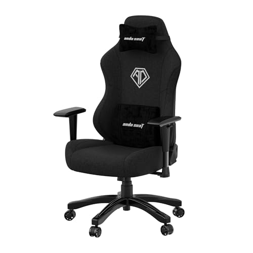 Anda Seat Phantom 3 Pro Gaming Chair - Ergonomischer Bürostuhl, neigbarer Videospiel-Gamer-Stuhl, Nacken- & Lendenwirbelstütze - Großer schwarzer Leinenstoff-Gaming-Stuhl für Erwachsene von Anda Seat