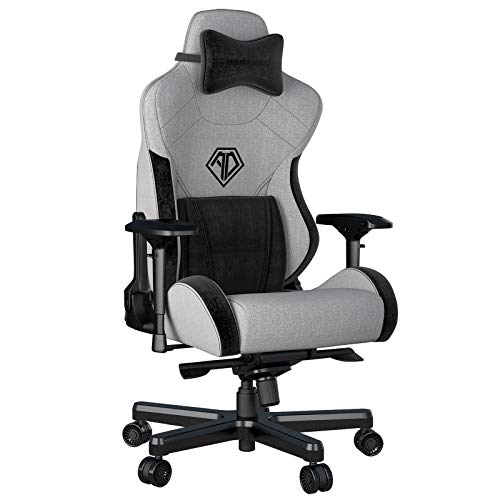 Anda Seat T-Pro 2 Gaming Stuhl Grau - Premium Stoff Gaming Chair, Ergonomischer Bürostuhl mit Unterstützung der Lendenwirbelsäule und Kissen - Gamer Stuhl für Erwachsene und Jugendliche von Anda Seat