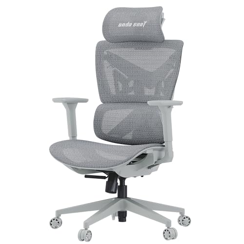 Anda Seat X-Air Mega Mesh Gaming Stuhl für Erwachsene - Ergonomischer Netz-Bürostuhl mit 3D-Armlehnen, 3D-Kopfstütze, Lendenwirbelstütze, Liegestuhl, hohe Rückenlehne, Bequeme robuste von Anda Seat