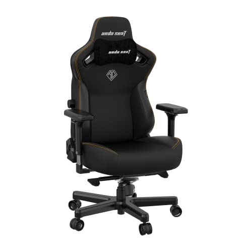 Anda Seat Kaiser 3 Großer Gaming-Stuhl - Ergonomischer schwarzer PVC-Leder-Gaming-Stuhl für Erwachsene, neigbarer Büro- und Gaming-Sitz, Gamer-Stuhl mit magnetischem Nackenkissen & Lendenwirbelstütze von Anda Seat