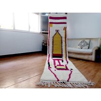 Handgewebter Beni Ouarain Teppich - Berber 11.1x2.5 Ft/340x77cm Approx von AndaluciaCrafts