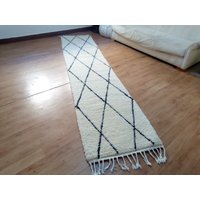 Handgewebter Beni Ouarain Teppich - Berber 11.2x2.4 Ft/342x76cm Approx von AndaluciaCrafts