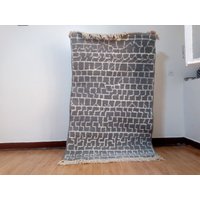 Handgewebter Beni Ouarain Teppich - Berber 190x118cm | 6.2x3.8 Ft Approx von AndaluciaCrafts