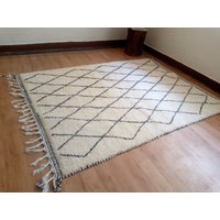 Handgewebter Beni Ouarain Teppich - Berber 202x150 cm | 6.6x4.9 Ft Approx von AndaluciaCrafts