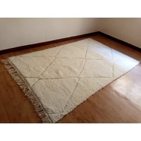 Handgewebter Beni Ouarain Teppich - Berber 8.2x5.3 Feet | 252x162 cm Approx von AndaluciaCrafts