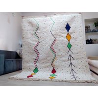 Handgewebter Beni Ouarain Teppich Style Berber - Farbiges Design Mehrfarbiges Muster 7.7X5.6.2 Feet | 235 X 190 cm Approx von AndaluciaCrafts