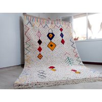Handgewebter Beni Ouarain Teppich Style Berber - Farbiges Design Mehrfarbiges Muster von AndaluciaCrafts
