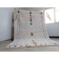 Handgewebter Beni Ouarain Teppich Style Berber - Farbiges Design Mehrfarbiges Muster von AndaluciaCrafts