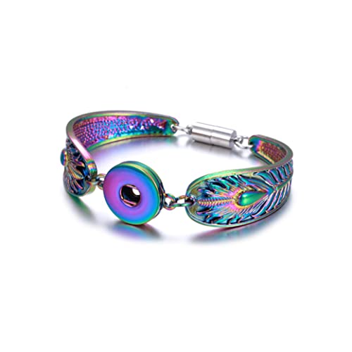 Andante NEON Metallarmband für Chunks Click-Buttons - Kompatibel mit allen Chunk-Herstellern - Material: Legierung - Regenbogen von ANDANTE