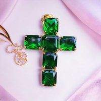 Smaragd Green Schutz-Kreuz Andara Hilarion/Ee Raphael 5 Hochschwingend Spirituelle Heilung Hochenergetisch Transformation Handgefertigt von AndaraCrystalShop