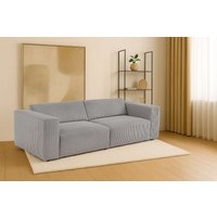 andas 3-Sitzer "Noord mit Kedernaht, Breite 232 cm" Cord, Struktur, Webstoff, mit Wellenunterfederung, Massivholzrahmen von Andas