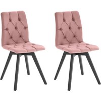 andas 4-Fußstuhl "Melania", (Set), 2 St., Samtoptik, mit Knopfsteppung (2er-Set) von Andas
