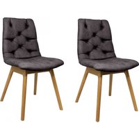 andas 4-Fußstuhl "Ramon", (Set), 2 St., Microfaser, mit Massivholzbeinen, verschiedene Stoffe und Farben von Andas