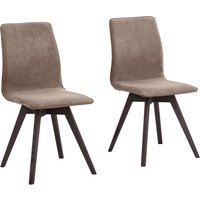 andas 4-Fußstuhl "Rania", (Set), 2 St., Lederoptik, mit Massivholzbeinen von Andas
