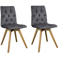 andas Esszimmerstuhl "Rania", (Set), 2 St., Samtvelours, Massivholzgestell, mit Knopfheftung von Andas