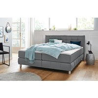 andas Boxspringbett "Salo XXL" in Samtoptik oder Struktur, 6 Breiten in Überlänge 220cm, 4 Härtegrade von Andas