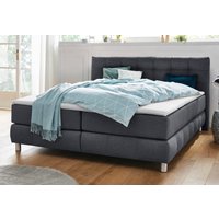 andas Boxspringbett "Salo XXL" in Samtoptik oder Struktur, 6 Breiten in Überlänge 220cm, 4 Härtegrade von Andas